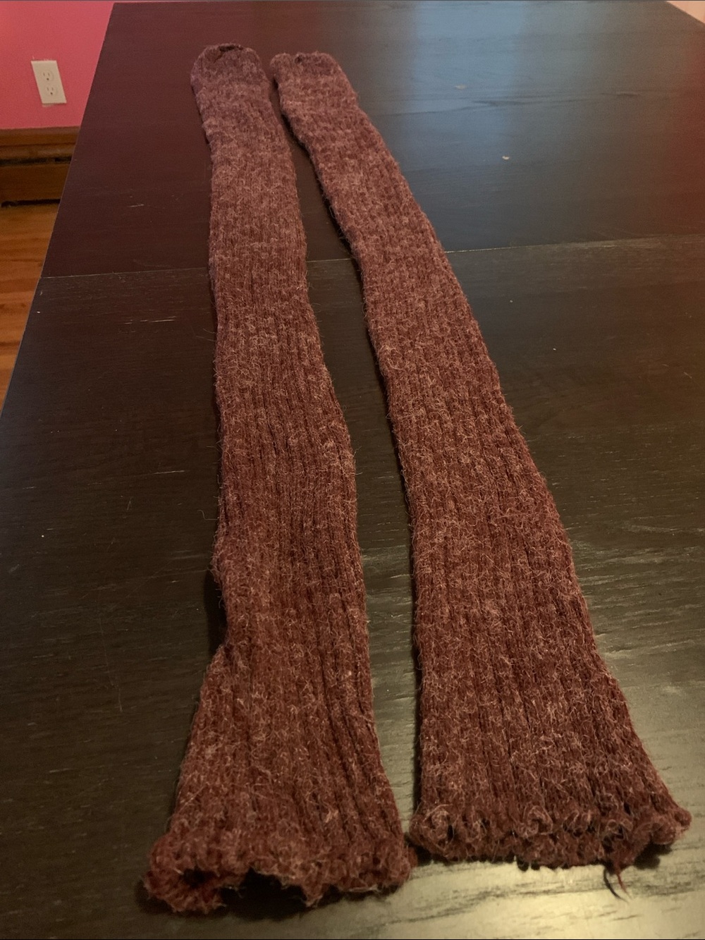 Extra Long Balletcore Burgundy Wine Leg Warmers